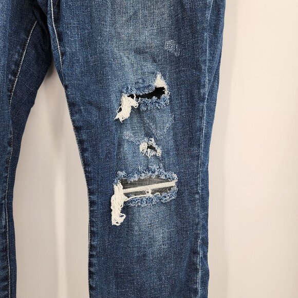 Judy Blue Womens 16W Distressed Button Fly Jeans Skinny Fit Stretch Denim - Picture 2 of 9